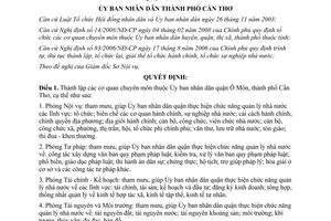 Quyết định số 42/2008/QĐ-UBND thành lập cơ quan chuyên môn thuộc UBND quận Ô Môn