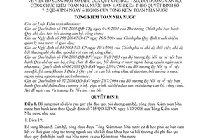 Quyết định  381/QĐ-KTNN bổ sung điều của quy chế đào tạo, bồi dưỡng cán bộ, công chức kiểm toán nhà nước kèm theo QĐ 715/QĐ-KTNN