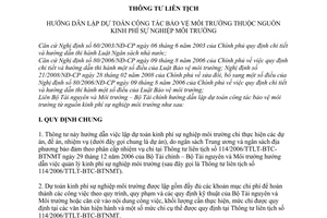 Thông tư liên tịch 01/2008/TTLT-BTNMT-BTC hướng dẫn lập dự toán công tác bảo vệ môi trường thuộc nguồn kinh phí sự nghiệp môi trường