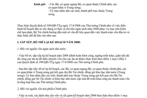 Công văn  5050/BTC-ĐT điều hành kế hoạch đầu tư XDCB năm 2008