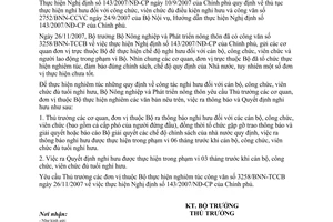 Công văn  1206/BNN-TCCB ra thông báo và Quyết định nghỉ hưu