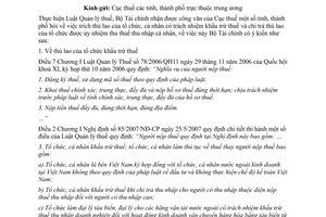 Công văn  5229/BTC-TCT thù lao của tổ chức khấu trừ thuế và thù lao ủy nhiệm thu thuế TNCN