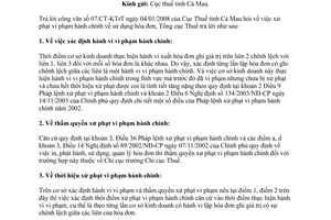 Công văn  1785/TCT-PC xử phạt vi phạm hành chính  sử dụng hóa đơn