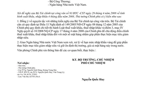 Công văn  2910/VPCP-KTTH thực hiện  biện pháp nhằm giảm nhập siêu