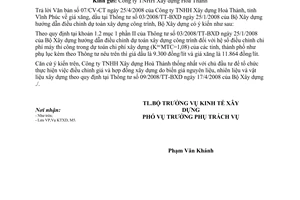 Công văn  61/BXD-KTXD Giá xăng, dầu  TT  03/2008/BXD-TT