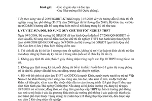 Công văn  4194/BGDĐT-KTKĐCLGD Hướng dẫn bổ sung thi tốt nghiệp trung học phổ thông 2008