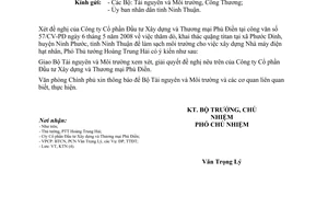 Công văn  3080/VPCP-KTN thăm dò, khai thác quặng titan  xã Phước Dinh, huyện Ninh Phước, tỉnh Ninh Thuận