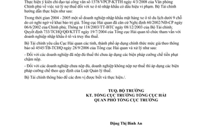 Công văn  5682/BTC-TCHQ  xử lý nợ thuế đối với xe ô tô nhập khẩu có dấu hiệu vi phạm