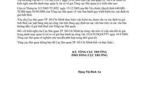 Công văn 2243/TCHQ-KTTT Kiến nghị sửa đổi danh mục quản lý rủi ro về giá