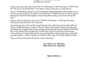 Công văn  2286/TCHQ-KTTT ân hạn thuế