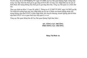 Công văn  2304/TCHQ-KTTT truy thu thuế GTGT