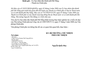 Công văn  3312/VPCP-KNTN xử lý sau thanh tra  thanh toán hợp đồng DA Thoát nước  Đà Nẵng