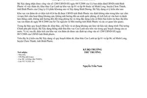 Công văn  964/BXD-VLXD Quy hoạch thăm dò, khai thác Cao Lanh ấp 1, ấp 6, xã Minh Long, huyện Chơn Thành, tỉnh Bình Phước