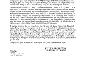 Công văn  2414/TCHQ-KTTT  xác định trị giá tính thuế đối với hàng hóa nhập khẩu qua cửa khẩu đường bộ