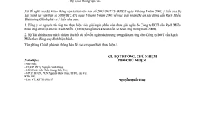 Công văn  3453/VPCP-KTTH thu hồi vốn ứng trước và tiếp tục giải ngân vốn D/a XD cầu Rạch Miễu - QL60