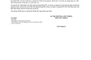 Công văn 3490/VPCP-KTN điều chỉnh giá hợp đồng EPC cho dự án xi măng Tây Ninh