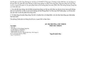 Công văn  3518/VPCP-KTTH bình ổn thị trường phân bón