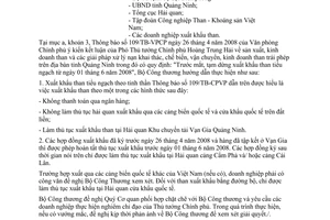 Công văn 4437/BCT-XNK tạm dừng xuất khẩu than tiểu ngạch