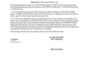Công văn  997/BXD-KTXD Hướng dẫn thực hiện TT09/2008/TT-BXD