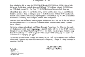 Công văn  5834/CT-TNCN thù lao của cá nhân, tổ chức khấu trừ thuế TNCN