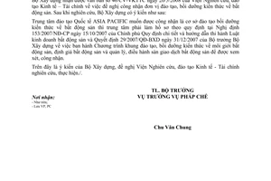 Công văn  07/BXD-PC công nhận đơn vị đào tạo, bồi dưỡng kiến thức về bất động sản
