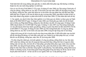 Chỉ thị 12/CT-UBND phòng chống lụt bão giảm nhẹ thiên tai tìm kiếm cứu nạn năm 2008 Tiền Giang