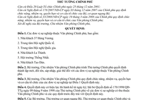 Quyết định 492/QĐ-TTg đơn vị sự nghiệp thuộc Văn phòng Chính phủ