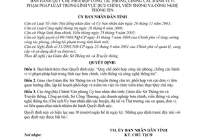 Quyết định 11/2008/QĐ-UBND Quy chế phối hợp công tác phòng, chống các hành vi vi phạm pháp luật trong lĩnh vực bưu chính, viễn thông