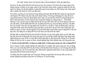 Chỉ thị 03/2008/CT-BTTTT thúc đẩy sử dụng địa chỉ internet thế hệ mới IPv6