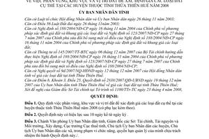 Quyết định 058/2008/QĐ-UBND phân vùng, khu vực và vị trí đất để xác định giá các loại đất cụ thể tại các huyện thuộc tỉnh Thừa Thiên Huế năm 2008