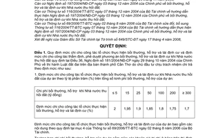 Quyết định 47/2008/QĐ-UBND quy định mức chi cho công tác tổ chức thực hiện bồi thường, hỗ trợ và tái định cư khi nhà nước thu hồi đất