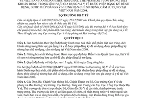 Quyết định 18/2008/QĐ-BYT danh mục hoá chất, chế phẩm diệt côn trùng, diệt khuẩn gia dụng và y tế được phép đăng ký, hạn chế, cấm sử dụng 2008