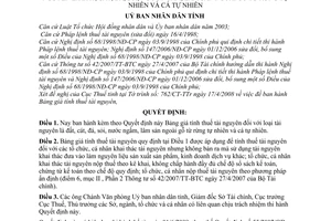 Quyết định 23/2008/QĐ-UBND Bảng giá tính thuế tài nguyên