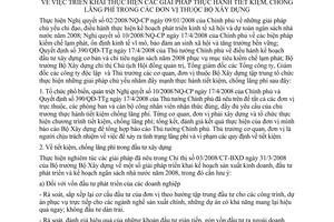 Chỉ thị 06/2008/CT-BXD triển khai thực hiện giải pháp thực hành tiết kiệm chống lãng phí đơn vị thuộc Bộ Xây dựng