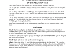 Quyết định 1093/QĐ-UBND giá thu một phần viện phí tại các cơ sở y tế công lập Thừa Thiên Huế