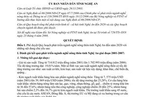 Quyết định 1693/QĐ-UBND 2008 phát triển ngành nghề nông thôn 2020 Nghệ An