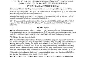 Quyết định 40/2008/QĐ-UBND trợ cấp ốm đau thăm bệnh viếng cán bộ từ trần Bình Thuận