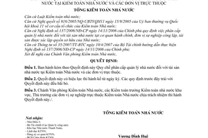 Quyết định 497/QĐ-KTNN Quy chế phân cấp quản lý nhà nước đối với tài sản nhà nước tại Kiểm toán Nhà nước và các đơn vị trực thuộc