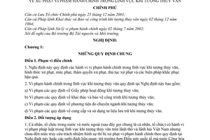 Nghị định 61/2008/NĐ-CP xử phạt vi phạm hành chính trong lĩnh vực khí tượng thủy văn