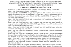 Quyết định 38/2008/QĐ-UBND Quy định điều chỉnh dự toán xây dựng công trình áp dụng theo Thông tư 03/2008/TT-BXD