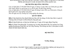 Quyết định 08/2008/QĐ-BCT Quy chế xây dựng, tổ chức thực hiện và quản lý Chương trình, kế hoạch và đề án khuyến công quốc gia