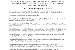 Quyết định 28/2008/QĐ-UBND hệ số điều chỉnh dự toán quản lý chi phí dịch vụ công ích Thái Nguyên