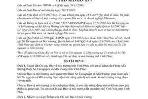 Quyết định 25/2008/QĐ-UBND thành lập Chi cục Bảo vệ môi trường Vĩnh Phúc