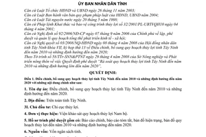 Quyết định 37/2008/QĐ-UBND điều chỉnh, bổ sung quy hoạch thủy lợi tỉnh Tây Ninh