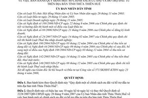 Quyết định 1130/2008/QĐ-UBND Quy định một số chính sách ưu đãi và hỗ trợ đầu tư trên địa bàn tỉnh Thừa Thiên Huế