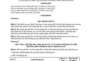 Nghị định 63/2008/NĐ-CP phí bảo vệ môi trường đối với khai thác khoáng sản