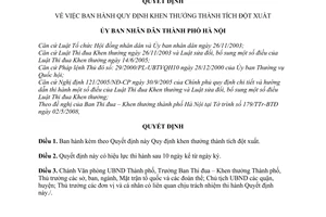 Quyết định 25/2008/QĐ-UBND Quy định khen thưởng thành tích đột xuất