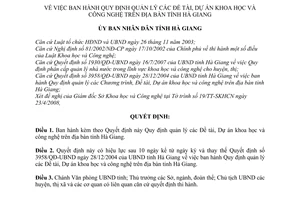 Quyết định 1421/2008/QĐ-UBND quản lý Đề tài, Dự án khoa học và công nghệ