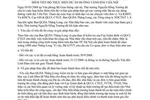 Thông báo 198/TB-BGTVT kết luận Thứ trưởng Nguyễn Hồng Trường họp kiểm điểm tiến độ thực hiện dự án đường vành đai 3 Hà Nội