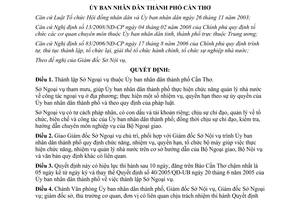 Quyết định số 51/2008/QĐ-UBND Thành lập Sở Ngoại vụ Cần Thơ